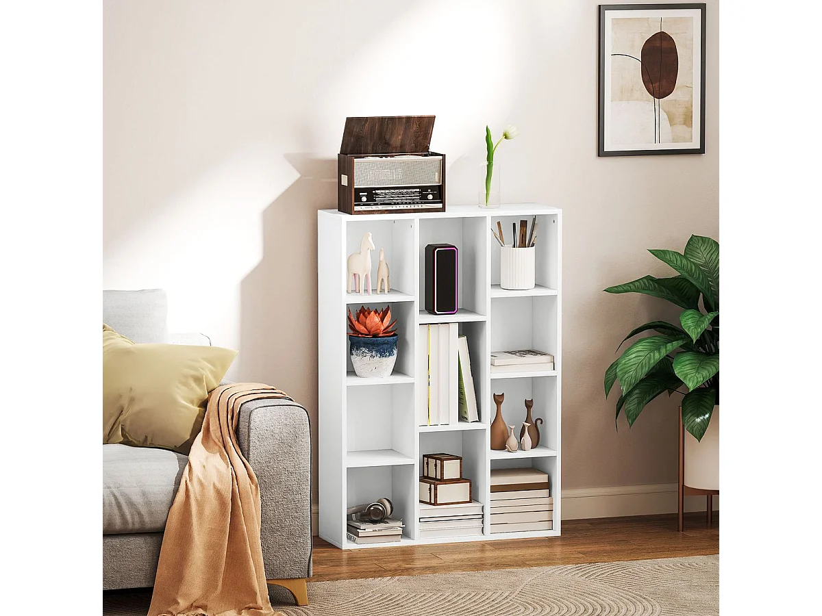 Estantería Godwin Homcom 11 compartimentos blanco 106x74,3x24 cm