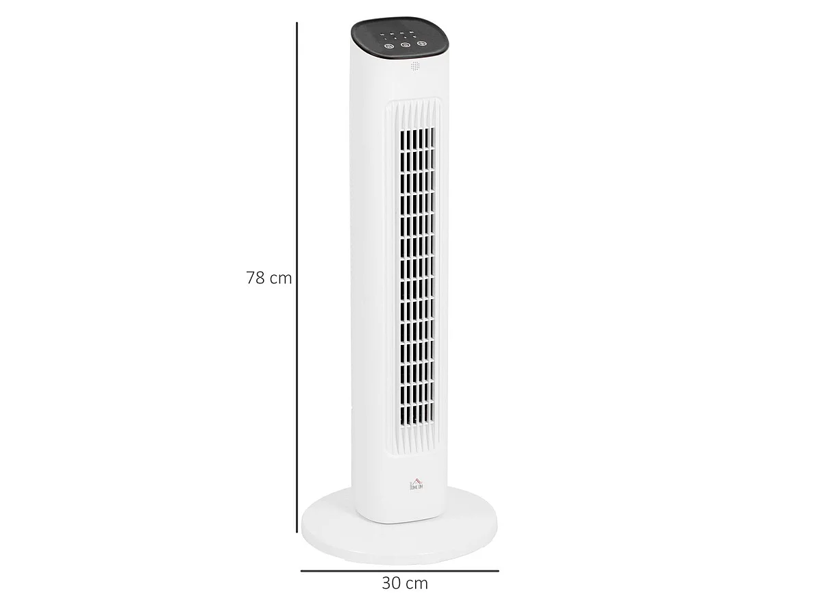 Ventoinha de Coluna 50W com Controle Remoto e Oscilação de 85° - Modelo Cefalù em Branco