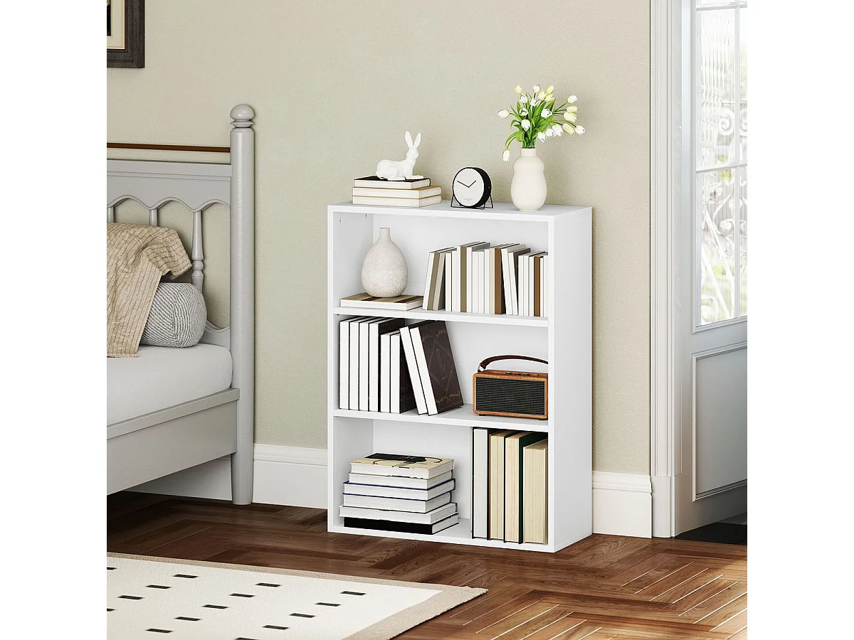 Estantería Waddles Homcom 3 niveles blanco 80x60x24 cm