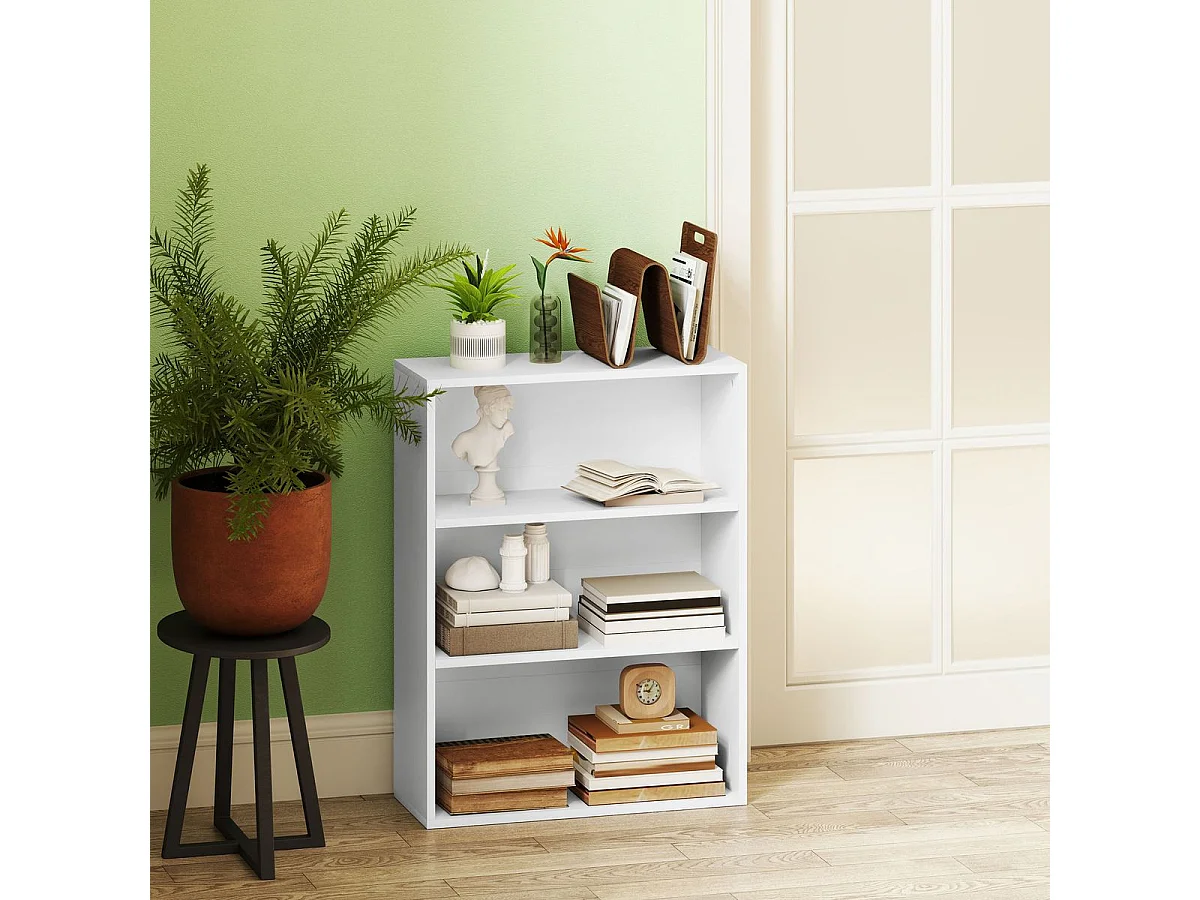 Estantería Waddles Homcom 3 niveles blanco 80x60x24 cm