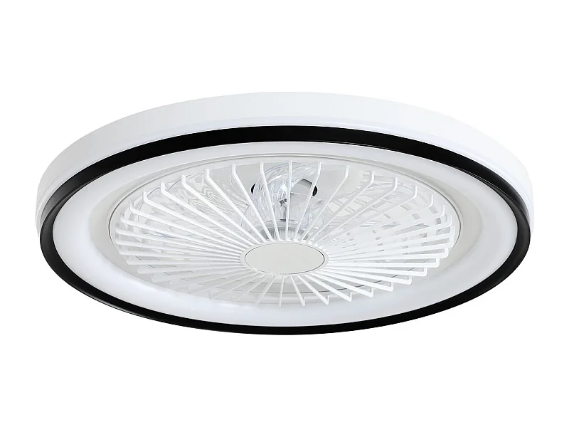 Ventilador de techo Lía Homcom 48,5W luz LED  6 velocidades blanco/negro Ø48 cm
