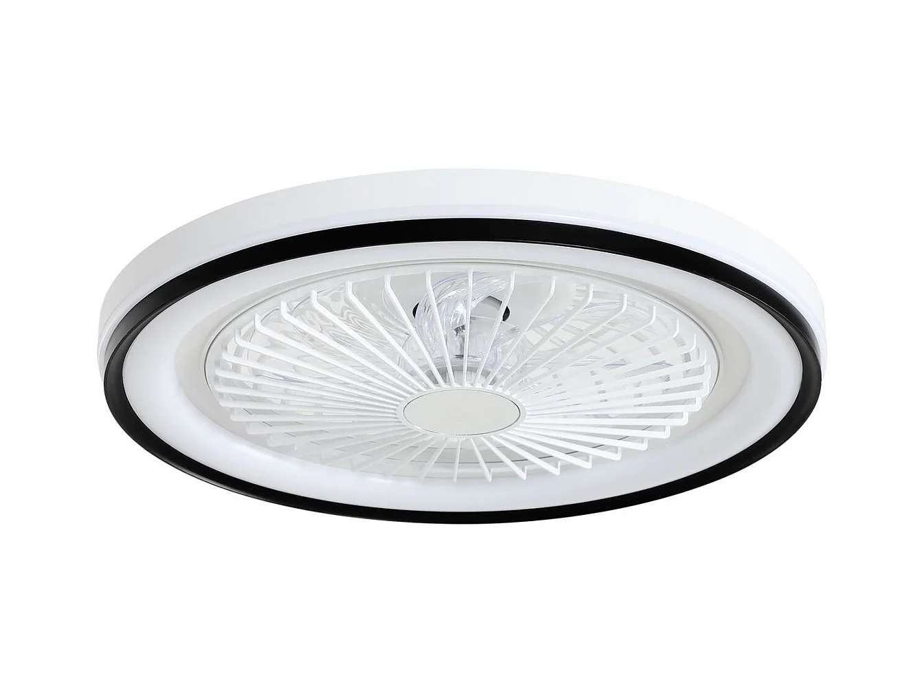 Ventilador de techo Lía Homcom 48,5W luz LED  6 velocidades blanco/negro Ø48 cm