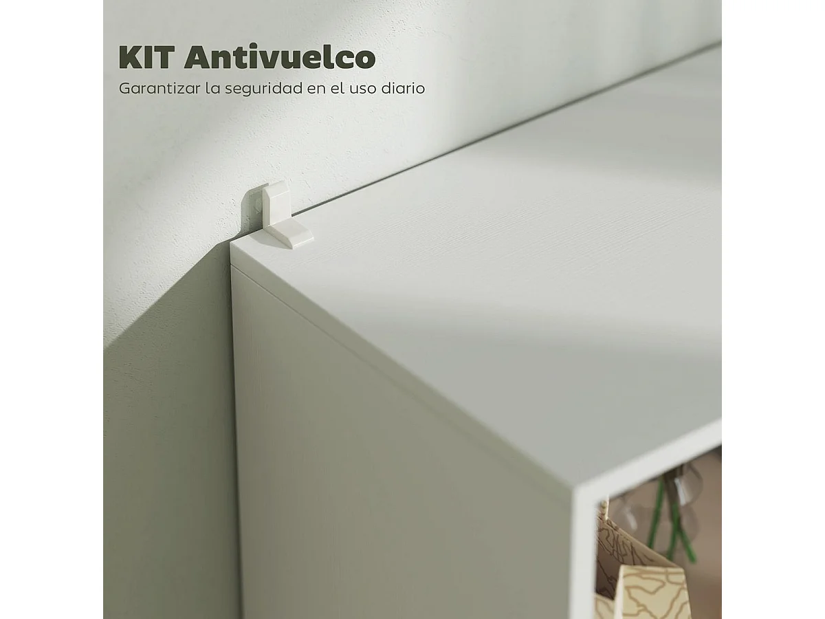 Estantería Cactus Homcom 4 estantes + 2 cajones natural/blanco 179x60x30 cm