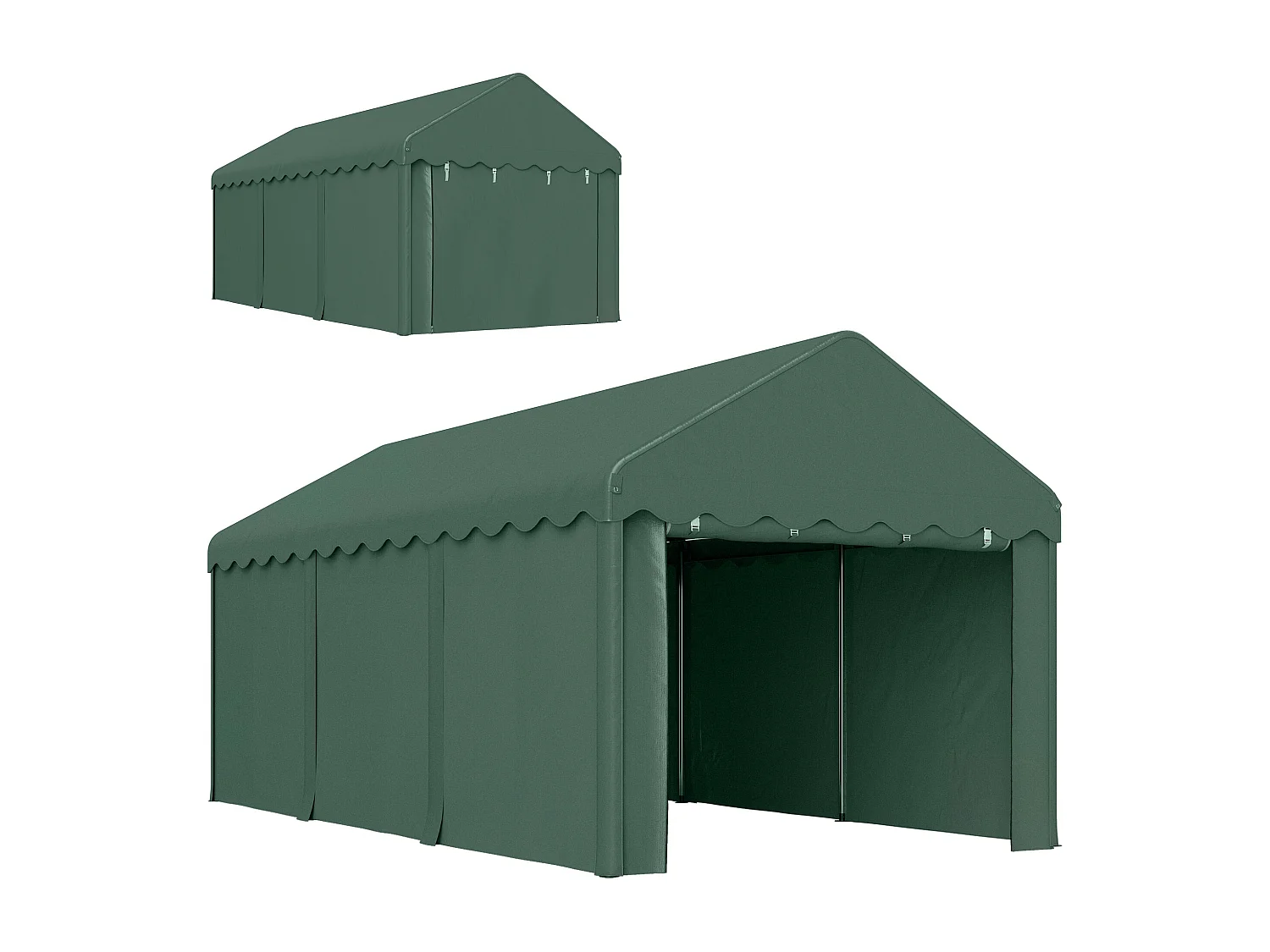 Tenda de Garagem Impermeável 6x3 m para Carros e Barcos com Estrutura Resistente e Portas Desmontáveis