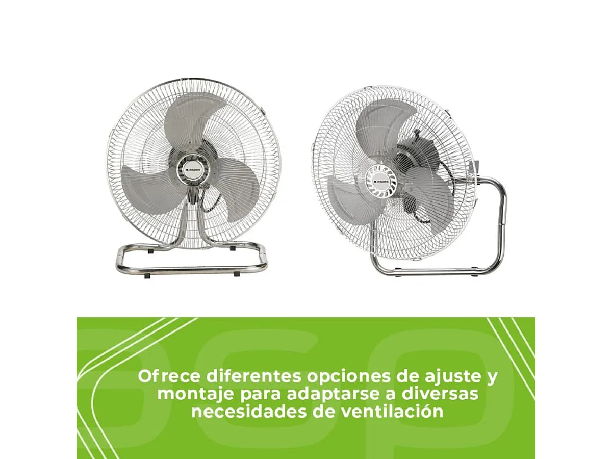 Ventilador de pie Aspes AVP501800OVN 50W 3 velocidades multiposición 3 aspas negro/inox 130 cm