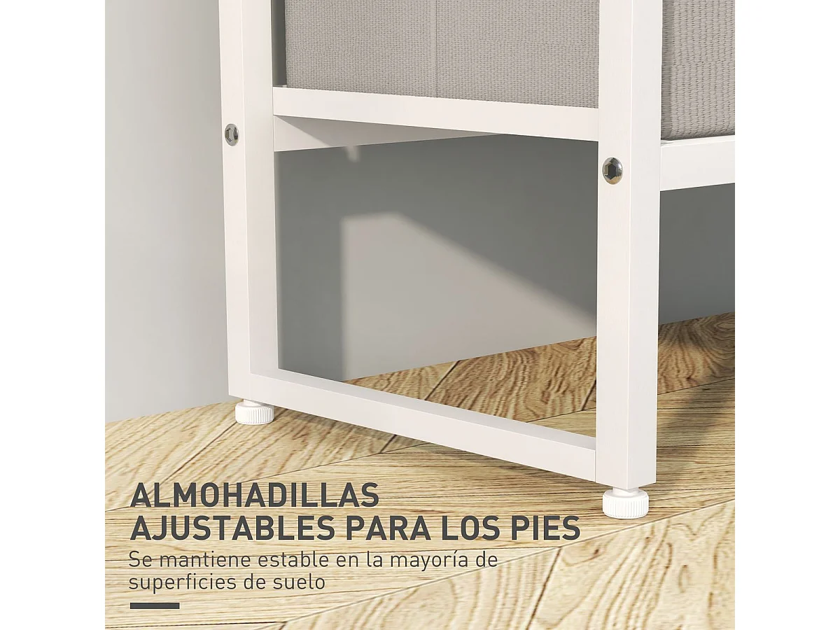 Perchero Less Homcom 3 cajones de tela + estante + barra natural 178x58,5x30 cm