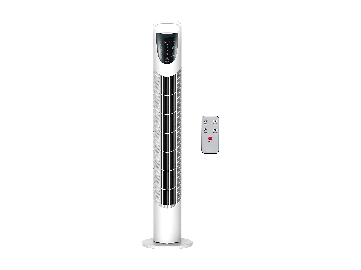 Ventilador de torre Jose Homcom 40W oscilante + 3 velocidades + control remoto blanco 78,5 cm