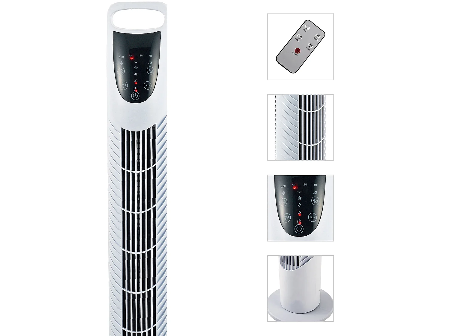 Ventilador de torre Jose Homcom 40W oscilante + 3 velocidades + control remoto blanco 78,5 cm