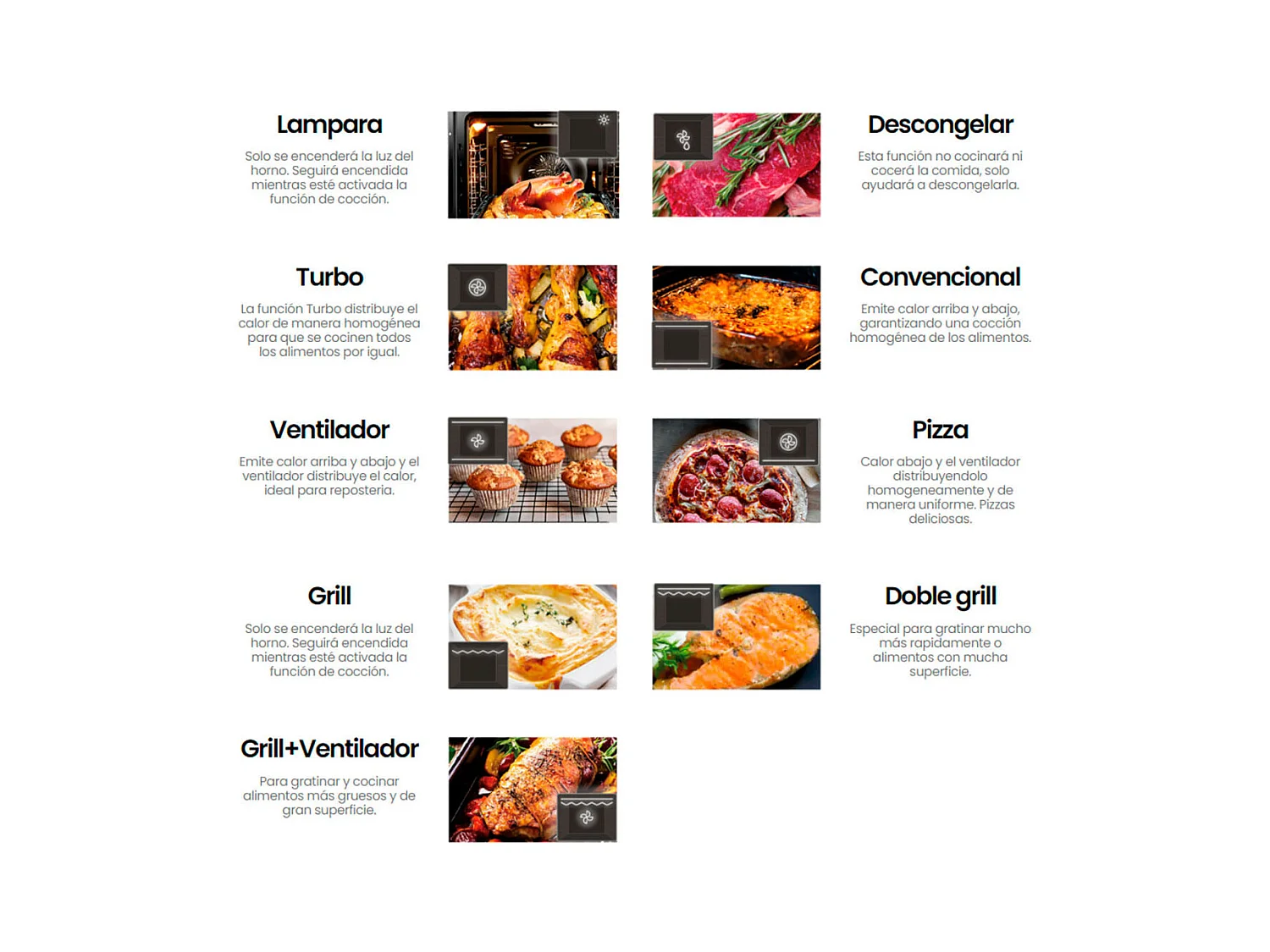 Horno Infiniton A690 3000W 65L 9 programas tecnología Vapor i-cleaning negro 59,5 cm