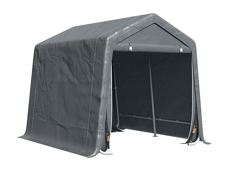 Cobertizo Caraz Outsunny lona impermeable gris oscuro 200x240x200 cm