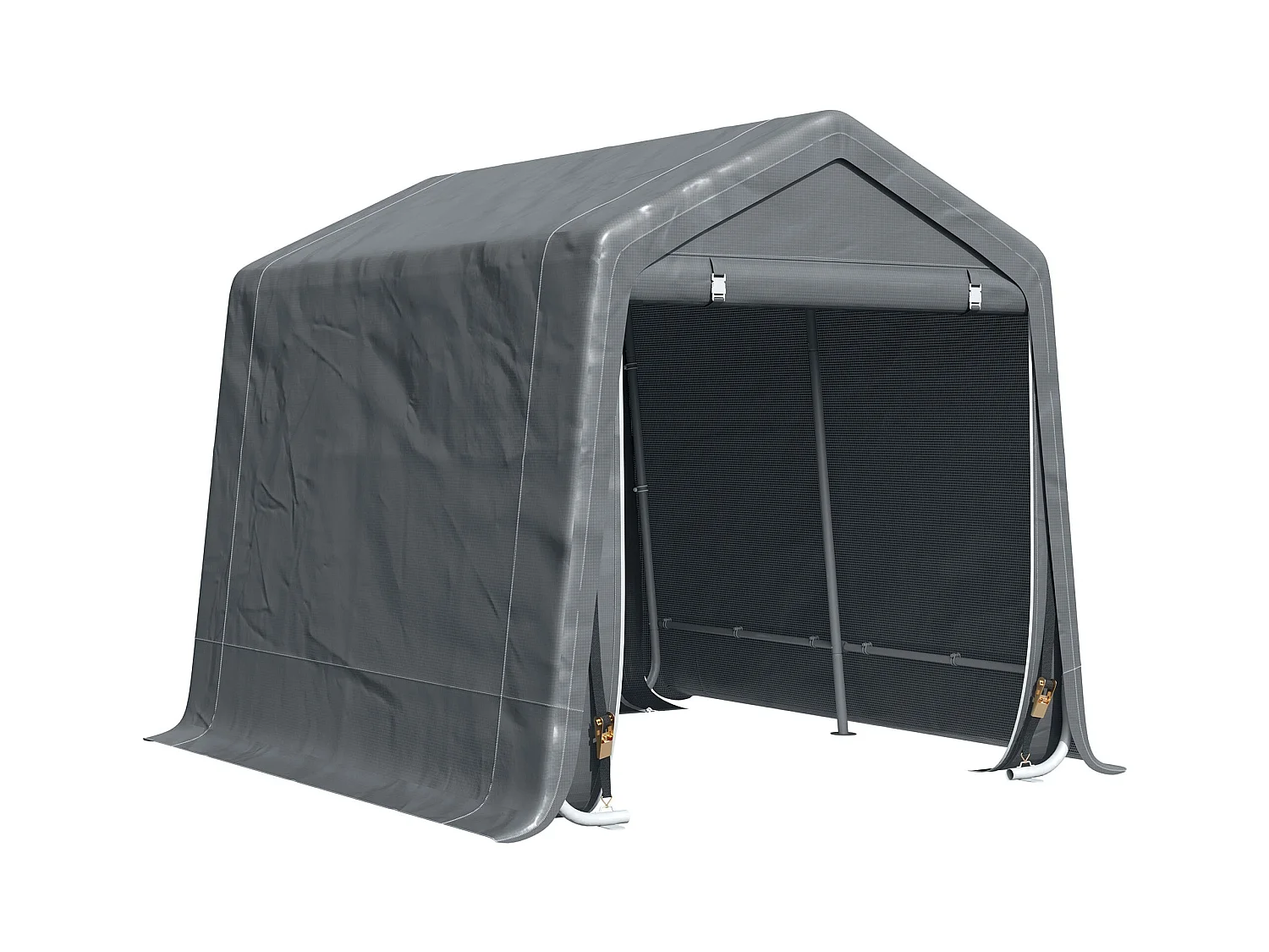 Cobertizo Caraz Outsunny lona impermeable gris oscuro 200x240x200 cm