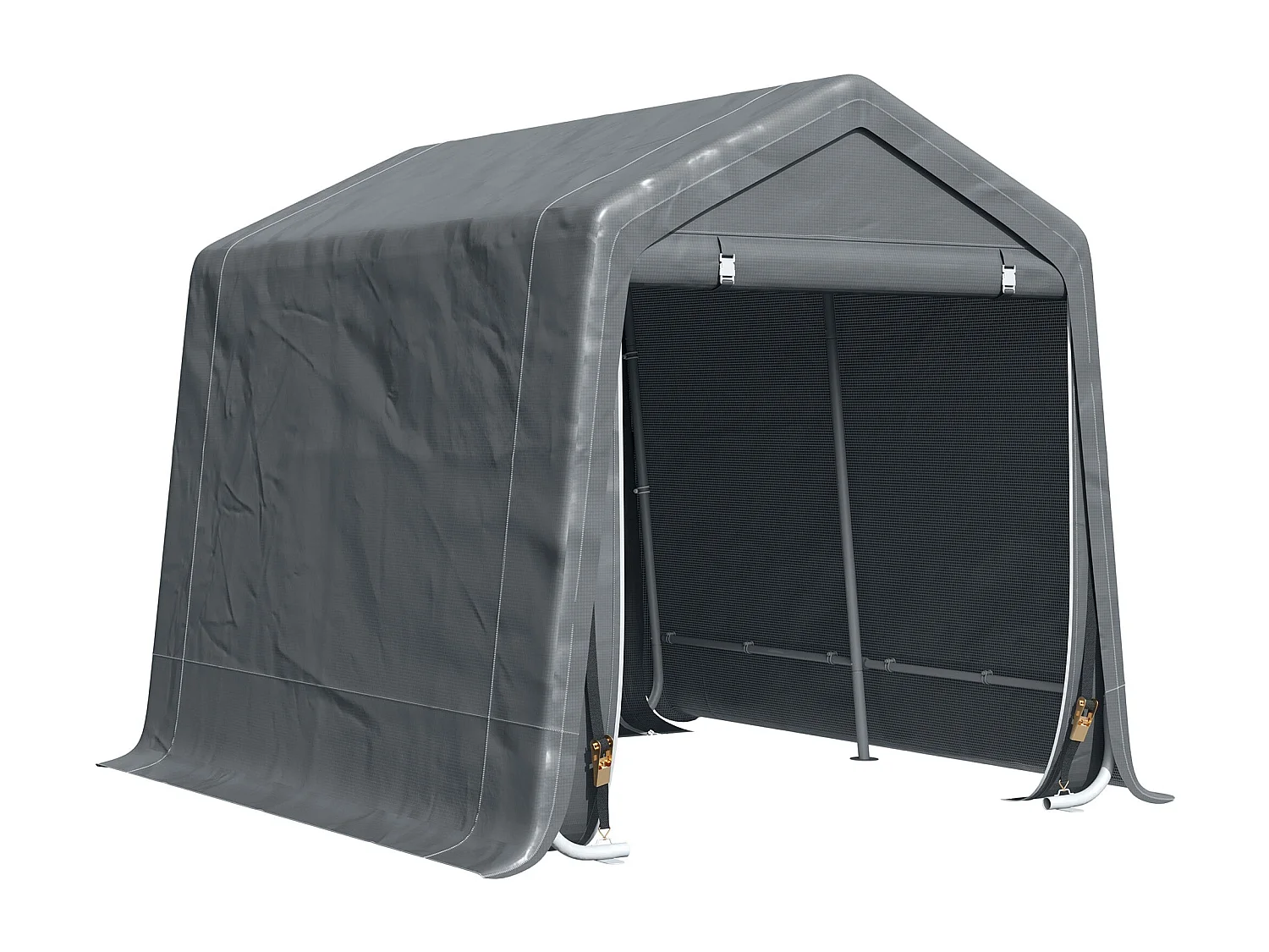 Cobertizo Caraz Outsunny lona impermeable gris oscuro 200x240x200 cm