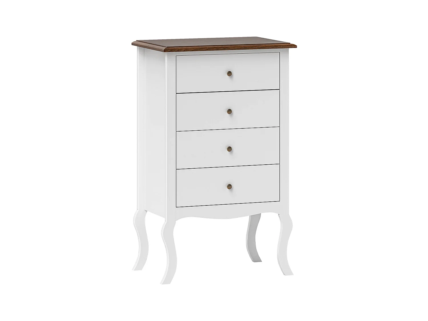 Cómoda Kiwita Homcom 4 cajones blanco 98,5x60x40 cm