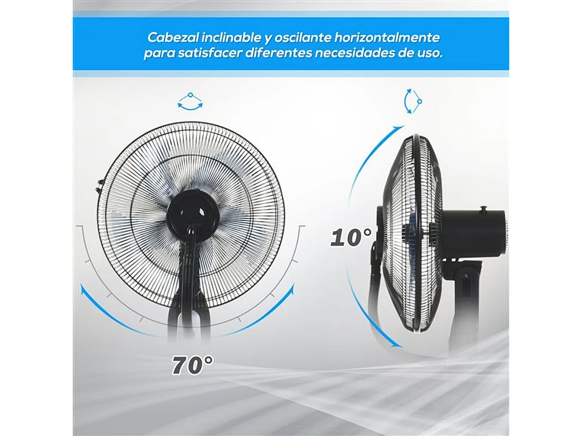 Ventilador de pie con nebulizador negro 44.5x44.5x120 cm HOMCOM