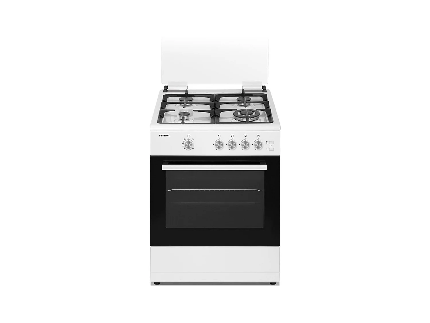 Cocina de gas con horno Infiniton CC60BLE 55L 4 fuegos con tapa blanco 59,8 cm