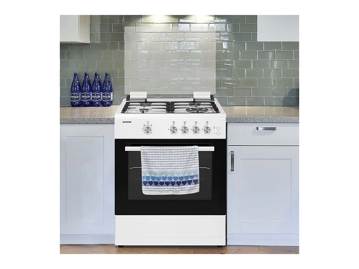 Cocina de gas con horno Infiniton CC60BLE 55L 4 fuegos con tapa blanco 59,8 cm