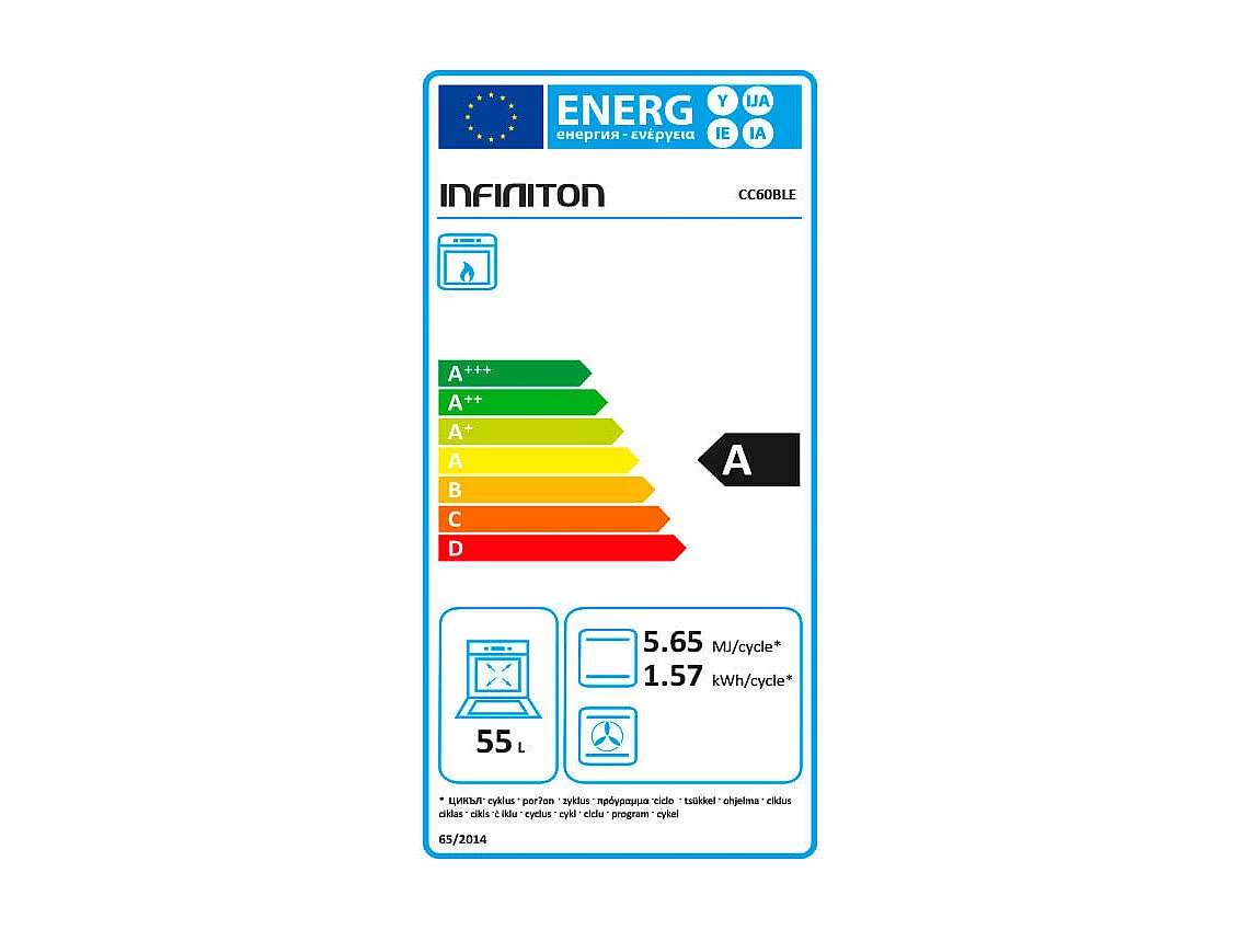 Cocina de gas con horno Infiniton CC60BLE 55L 4 fuegos con tapa blanco 59,8 cm