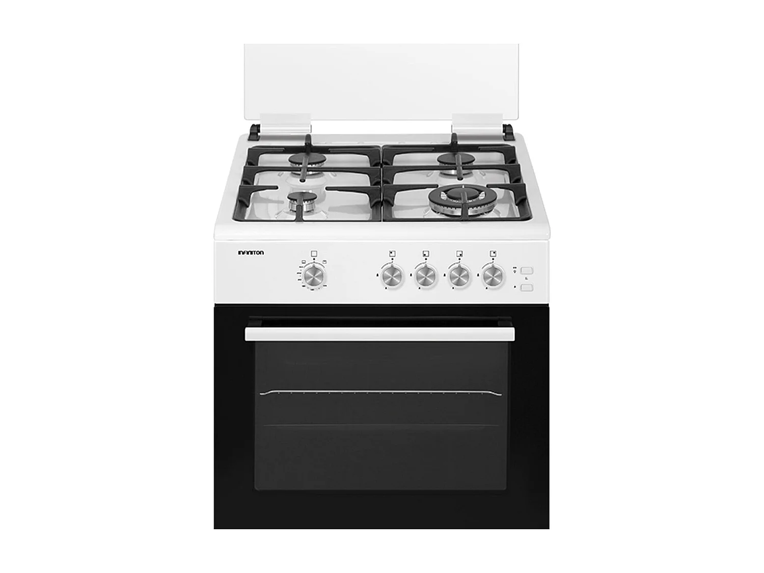 Cocina de gas con horno Infiniton CC60BLE 55L 4 fuegos con tapa blanco 59,8 cm
