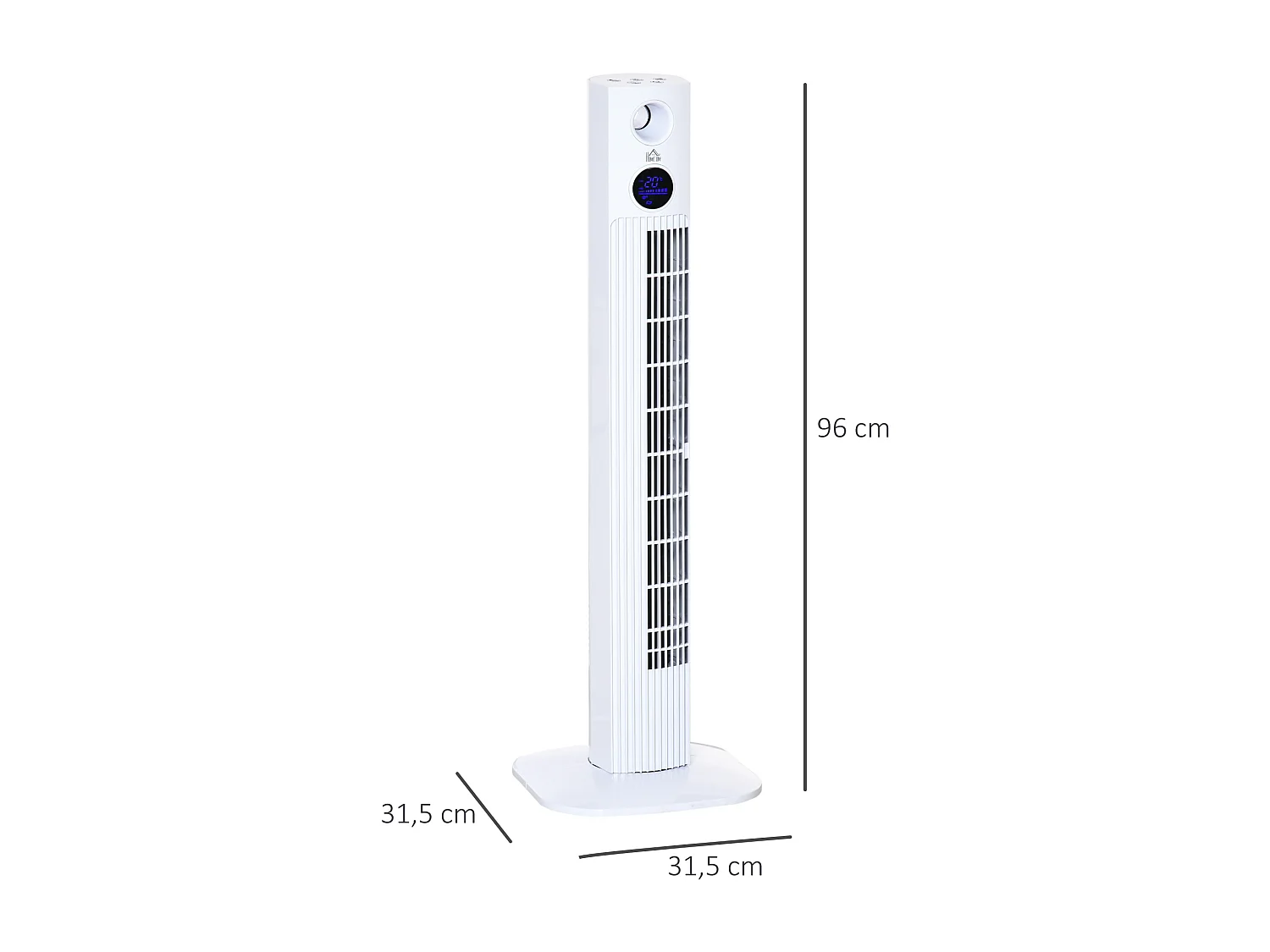 Ventilador de torre blanco 31.5x31.5x96 cm HOMCOM