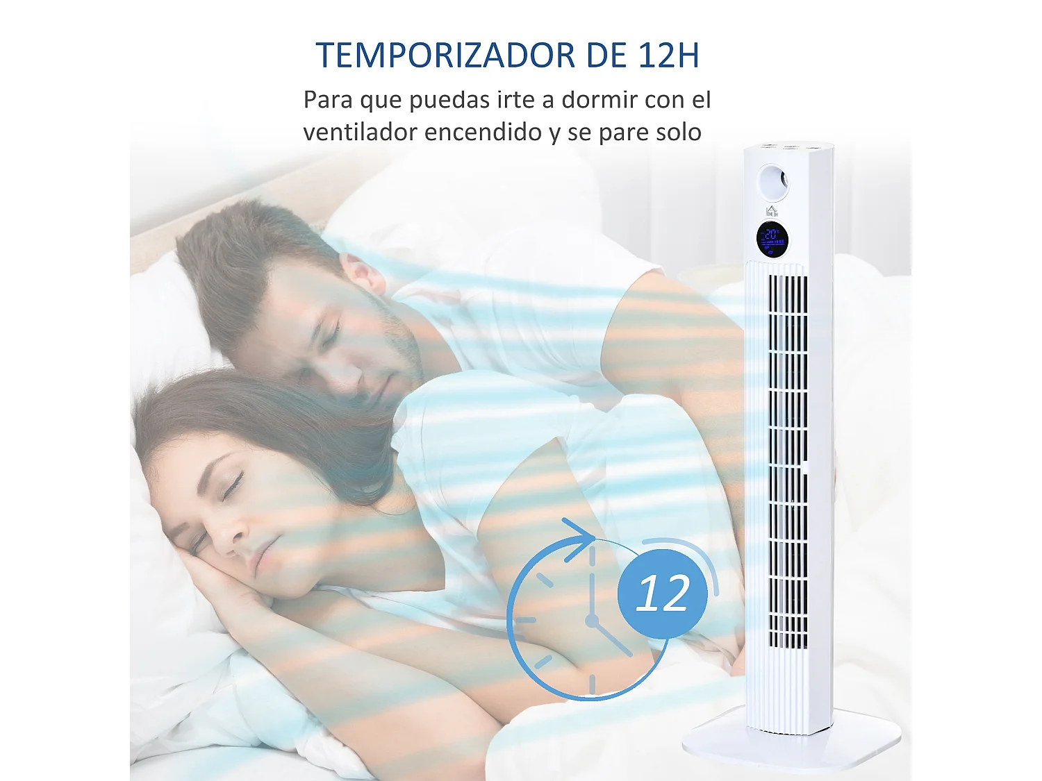 Ventilador de torre blanco 31.5x31.5x96 cm HOMCOM