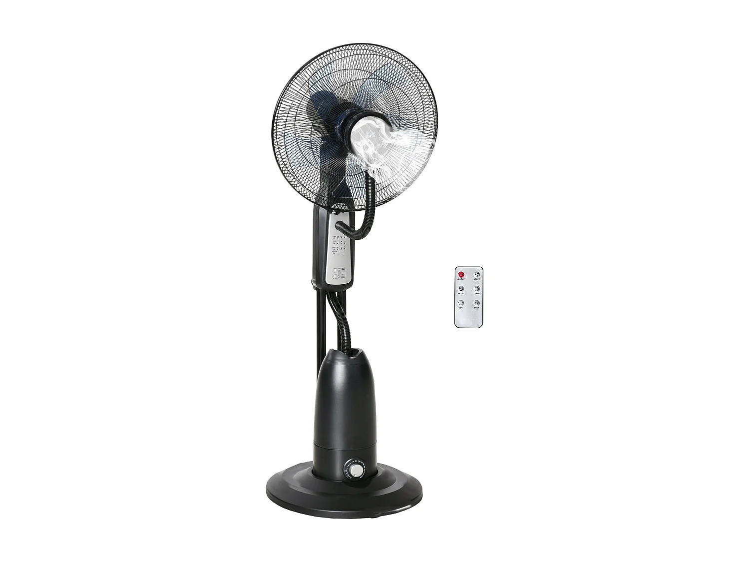 Ventilador nebulizador Wind Homcom 90W 3 modos 5 aspas negro 120 cm