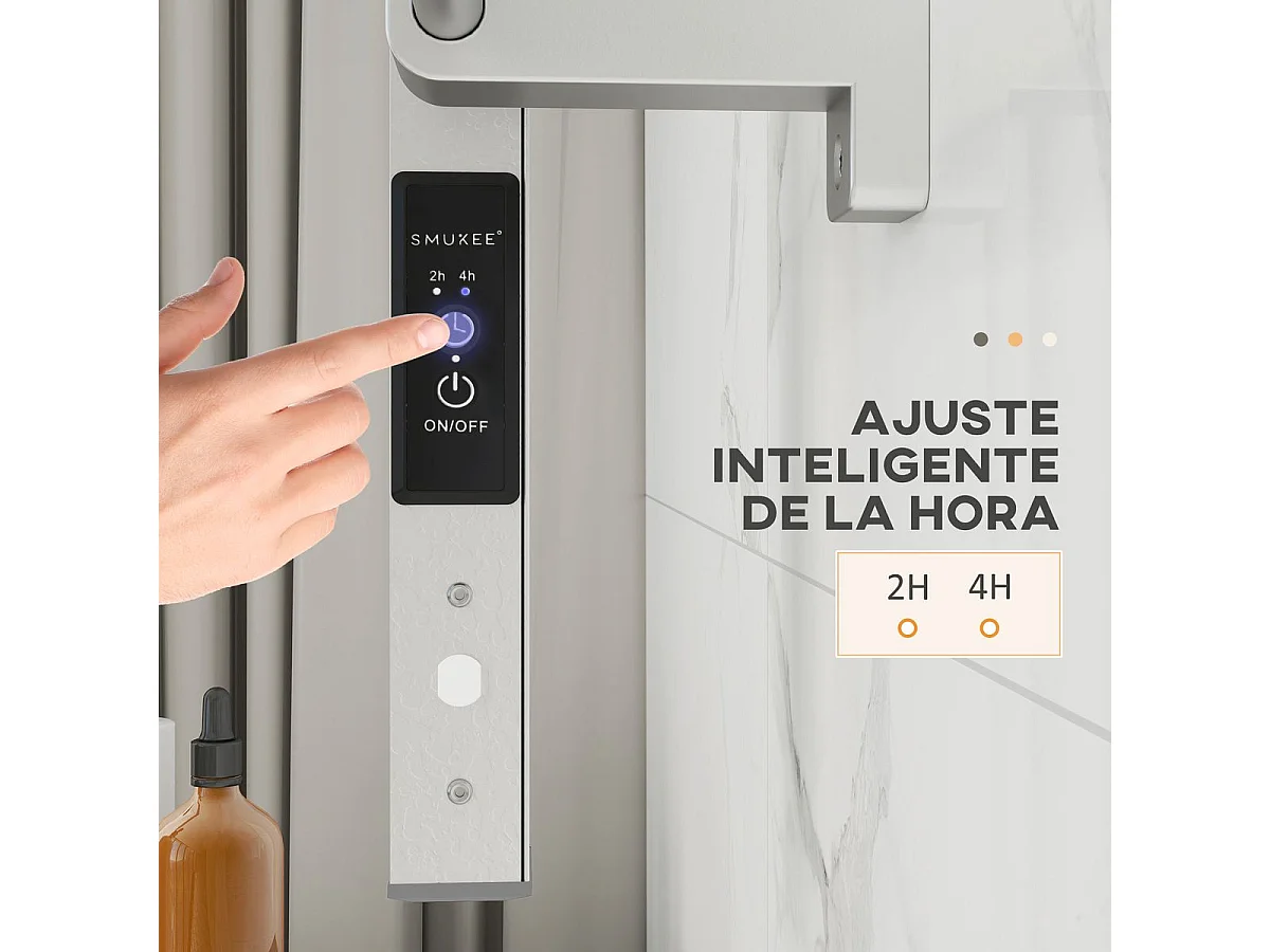 Toalheiro Elétrico ThermoLux 150W com 8 Barras - Montável na Parede ou Solo - Design Moderno em Prata