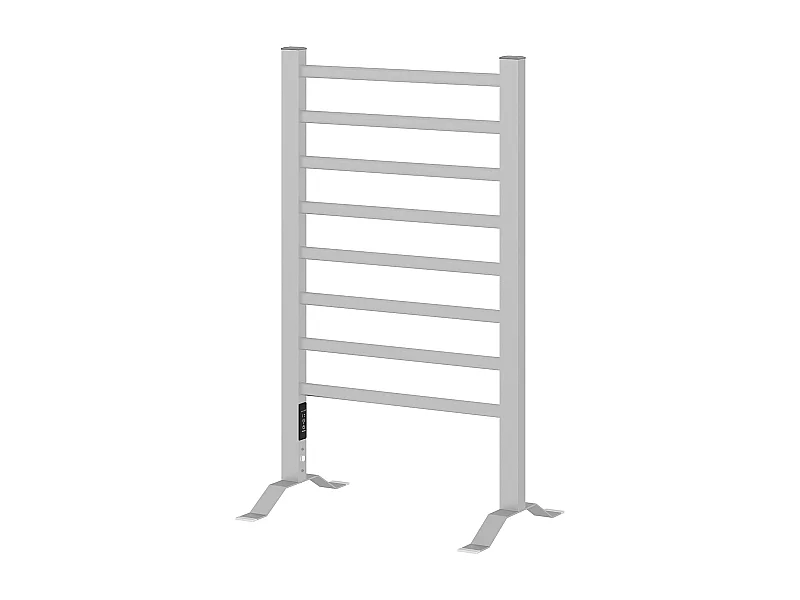 Toalheiro Elétrico ThermoLux 150W com 8 Barras - Montável na Parede ou Solo - Design Moderno em Prata