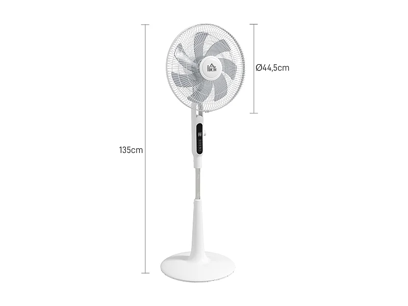 Ventoinha de Pé com Controlo Remoto 40W e 28 Velocidades – Modelo Dijon Branca