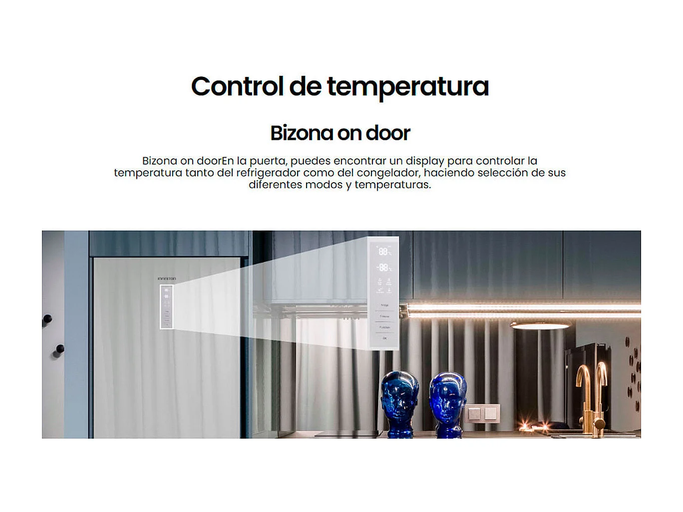 Frigorífico combi Infiniton FGC-868WG Total No Frost 322L D cristal blanco 185,5 cm