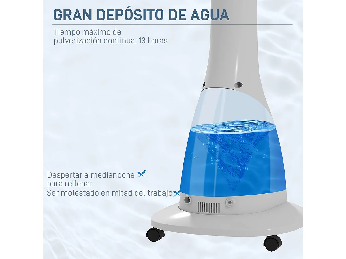 Ventilador nebulizador Big Homcom 90W 3 velocidades + 5 aspas blanco/negro 120 cm