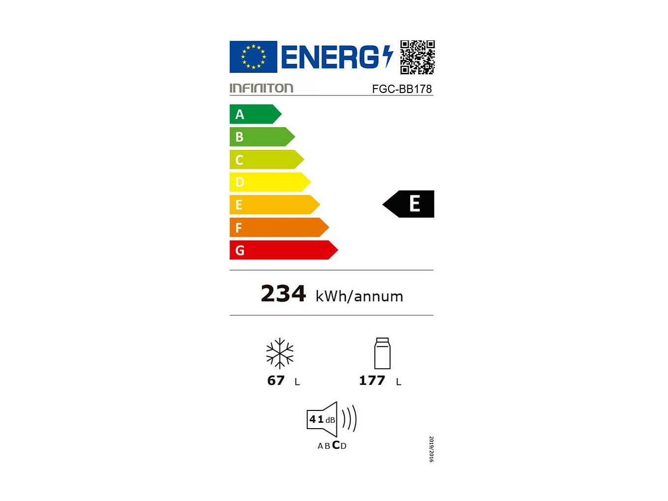 Frigorífico combi integrable Infiniton FGC-BB178 No Frost Metal 244L E blanco 176,9 cm