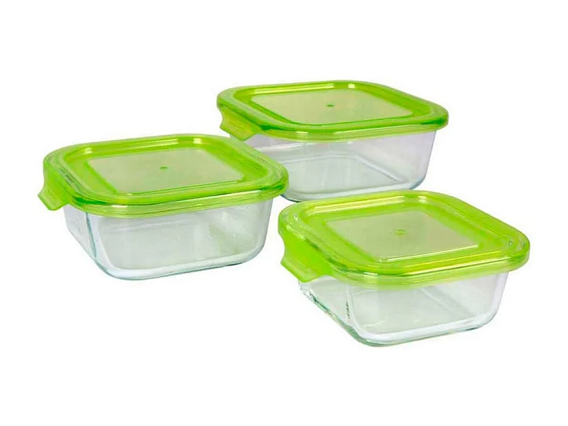 Set de 3 fiambreras Quttin termoresistentes verde