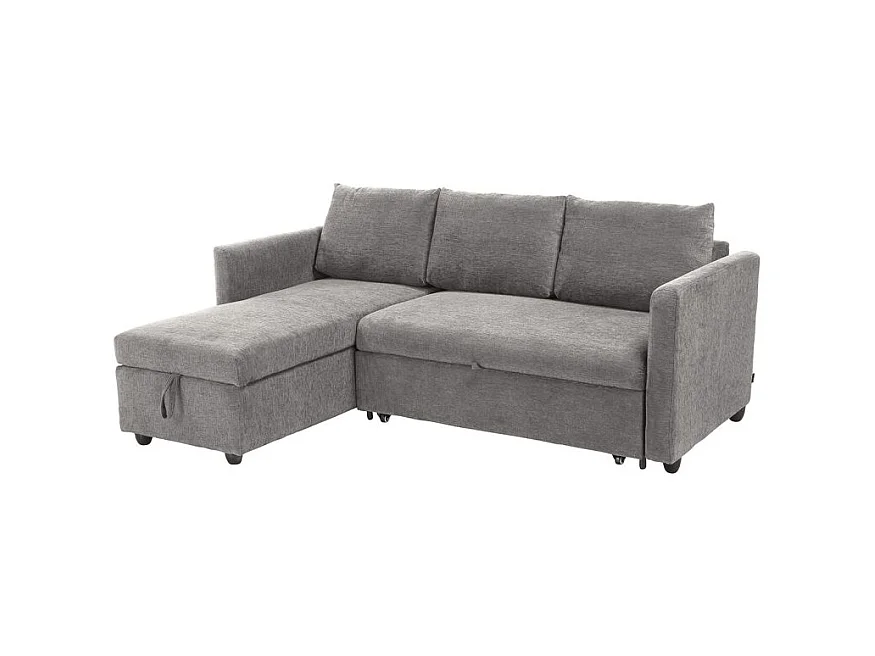 Canapé d'angle réversible 3p convertible tissu gris – WILSON