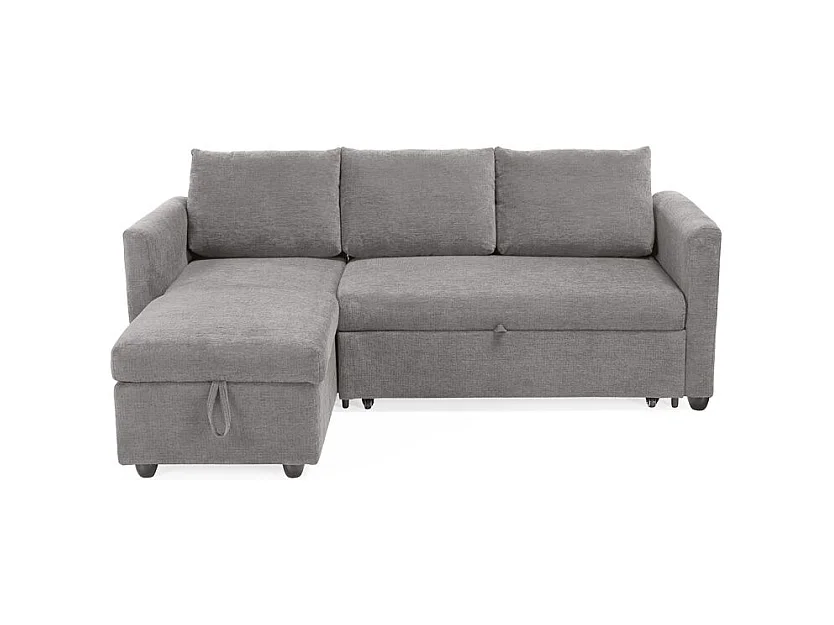 Canapé d'angle réversible 3p convertible tissu gris – WILSON