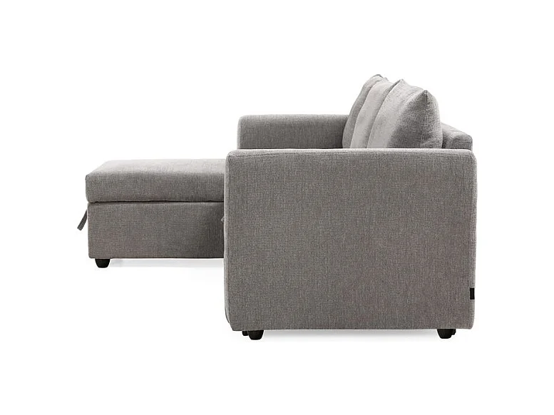 Canapé d'angle réversible 3p convertible tissu gris – WILSON