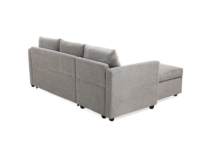 Canapé d'angle réversible 3p convertible tissu gris – WILSON