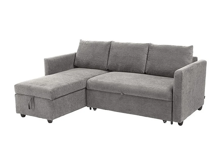 Canapé d'angle réversible 3p convertible tissu gris – WILSON