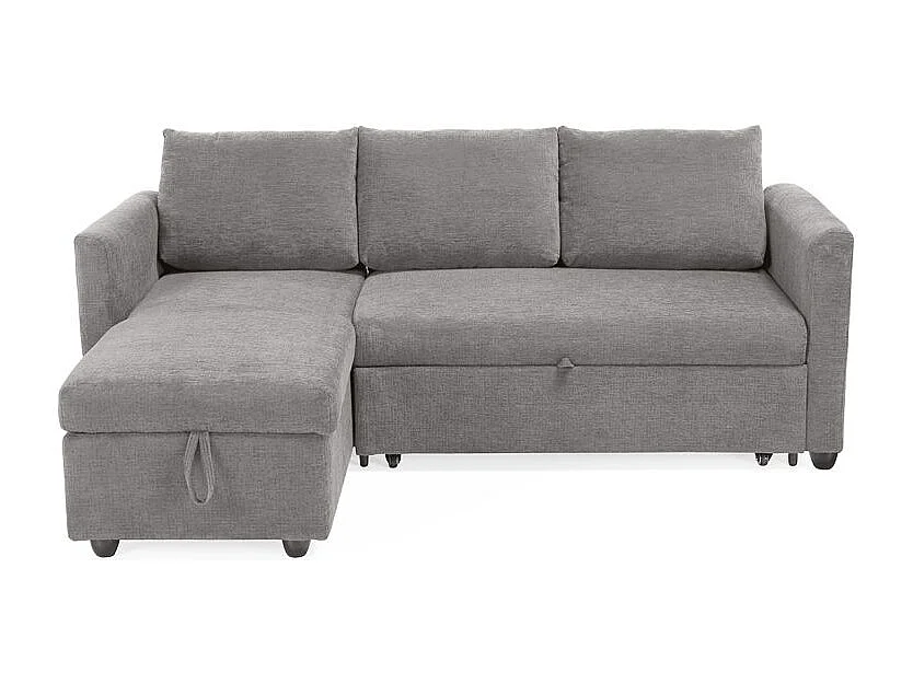 Canapé d'angle réversible 3p convertible tissu gris – WILSON