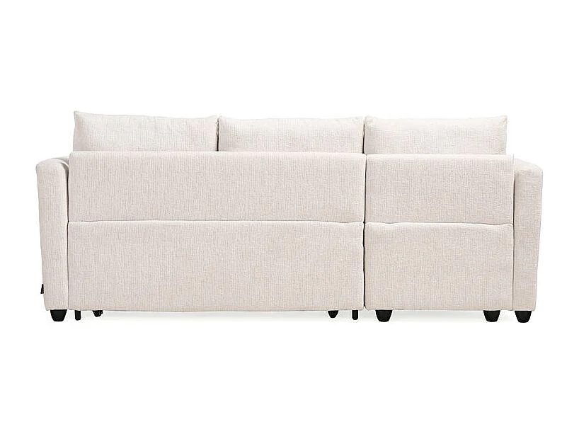 Canapé d'angle réversible 3p convertible tissu beige – WILSON