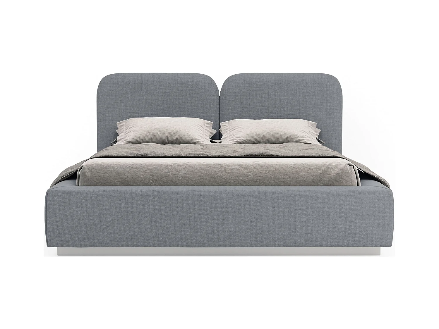 Lit tapissé avec LED 140×200 - chenille - gris - COMOVES