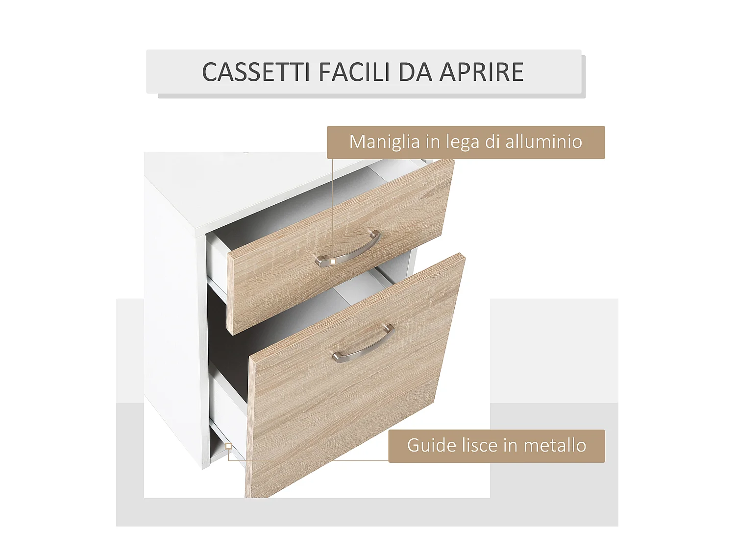 Scrivania per computer con ripiani in legno mdf multicolore