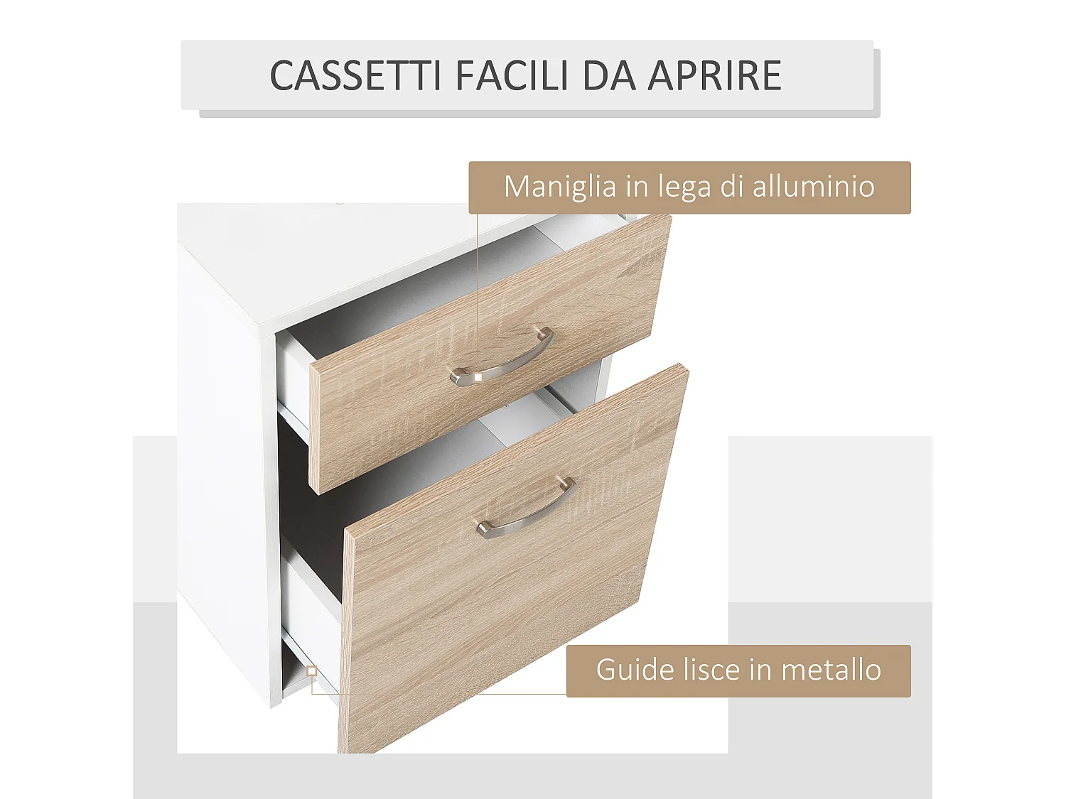 Scrivania per computer con ripiani in legno mdf multicolore