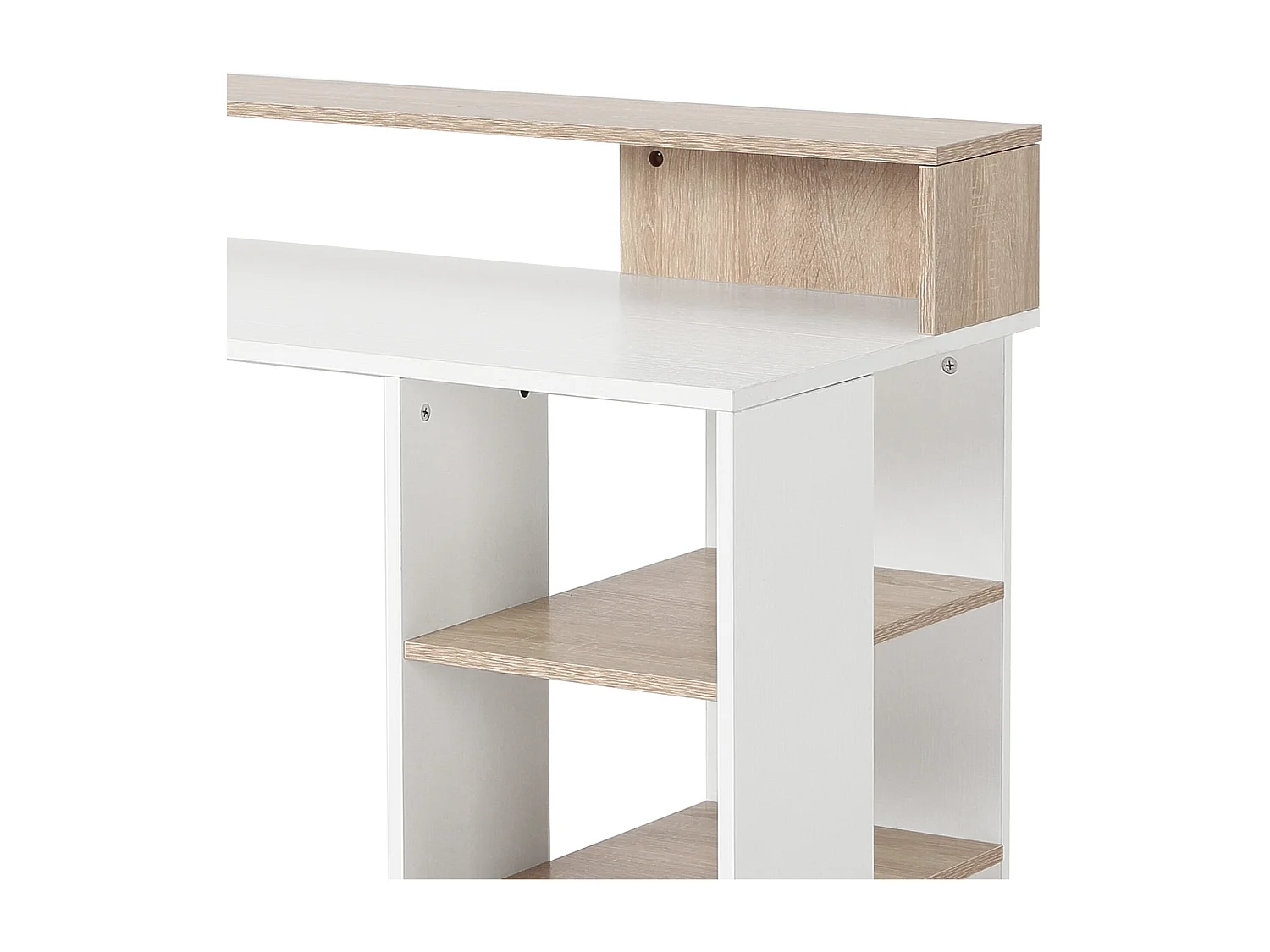 Scrivania per computer con ripiani in legno mdf multicolore