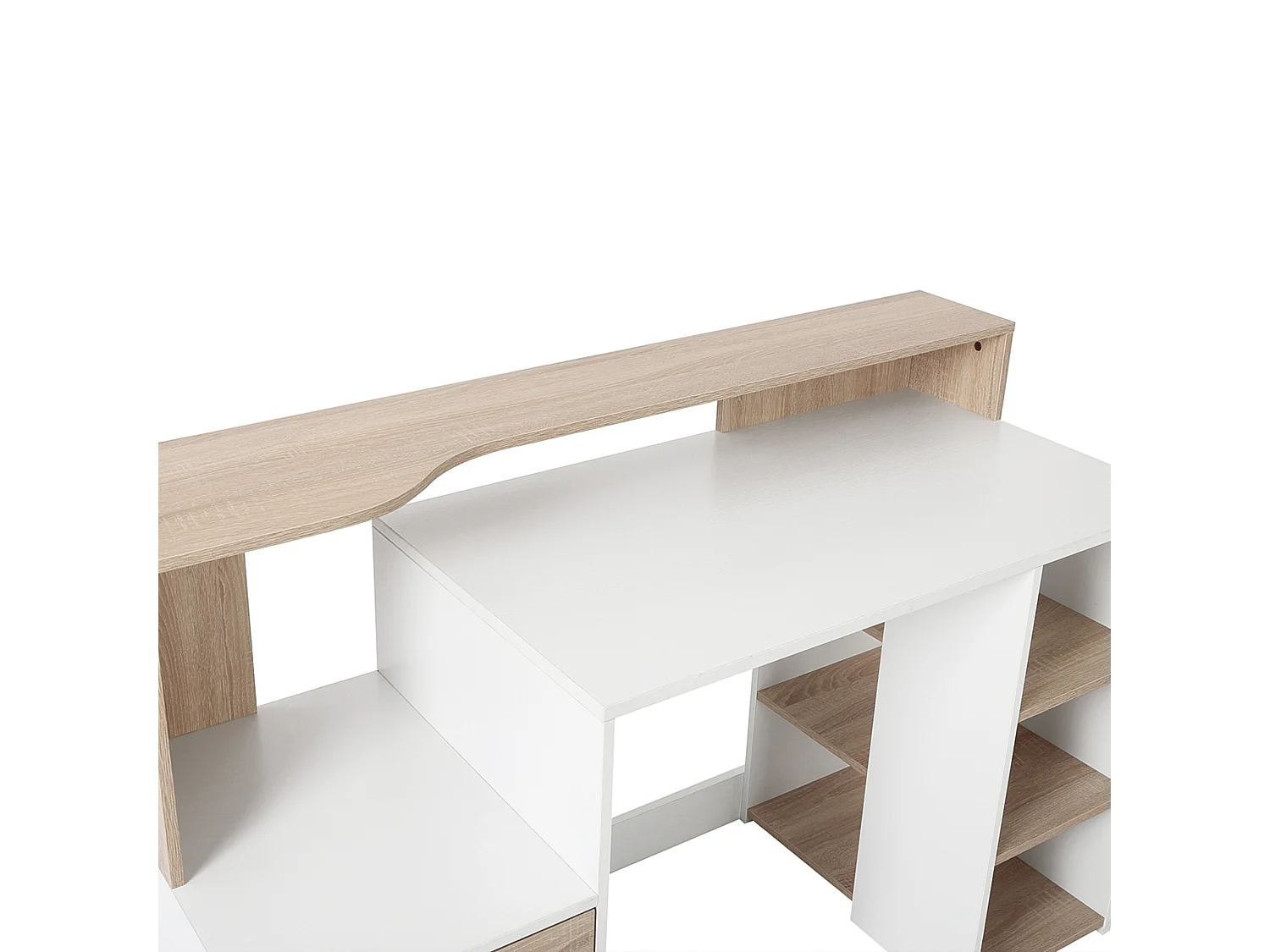 Scrivania per computer con ripiani in legno mdf multicolore