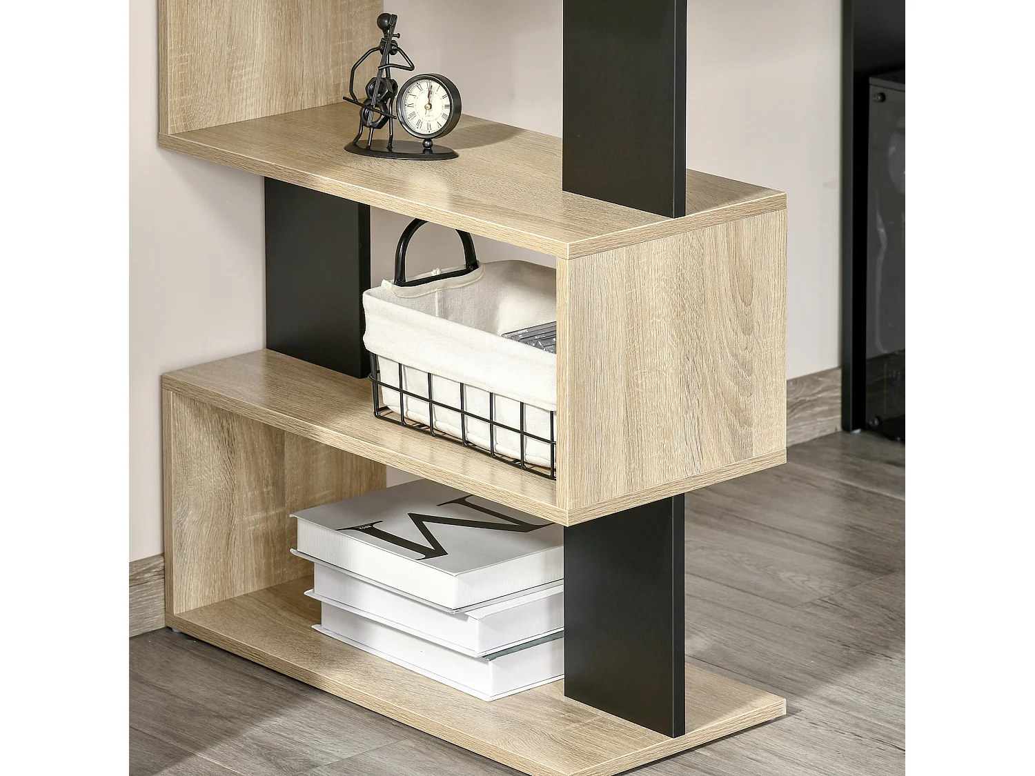 Scrivania con libreria per camera ufficio in legno multicolore