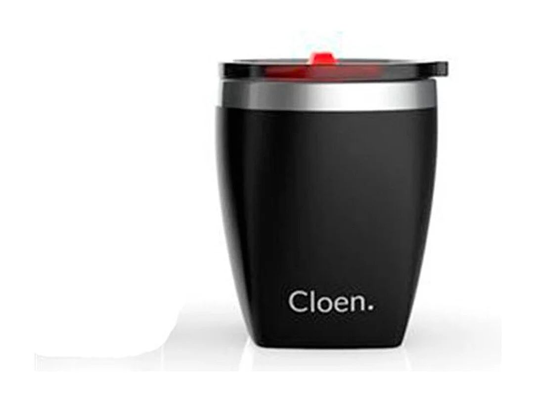 Pack botella térmica+taza Cloen triple capa negro