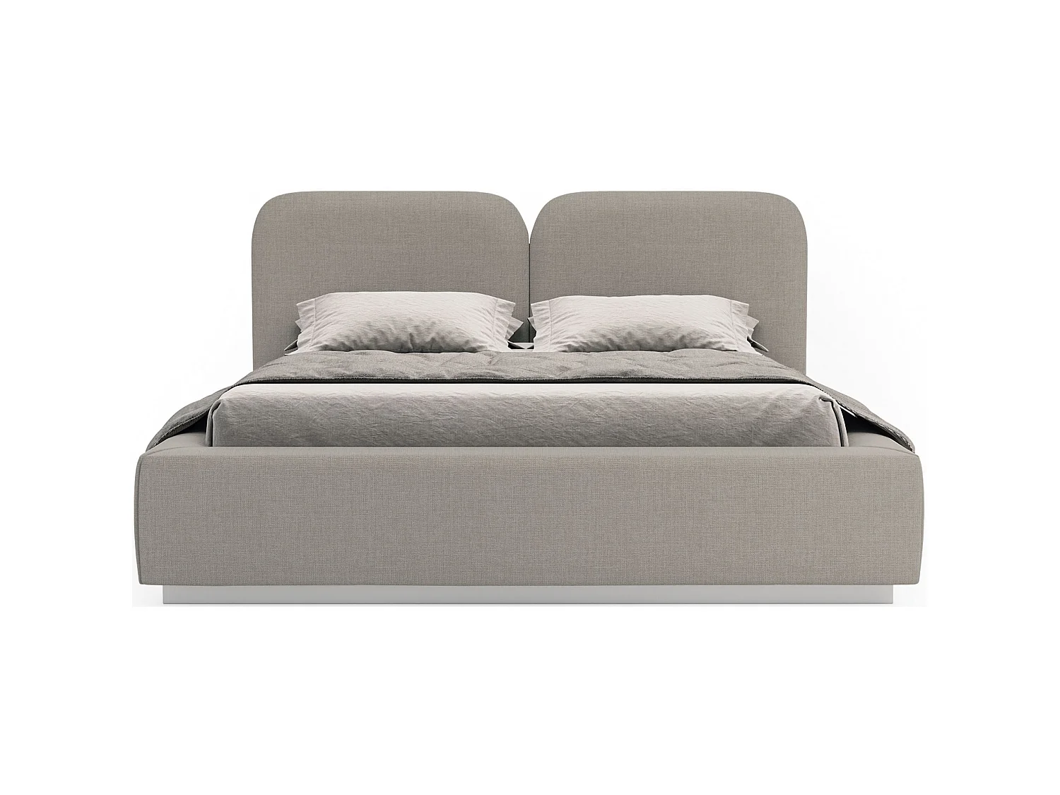 Lit tapissé avec LED 160×200 - chenille - beige foncé - COMOVES