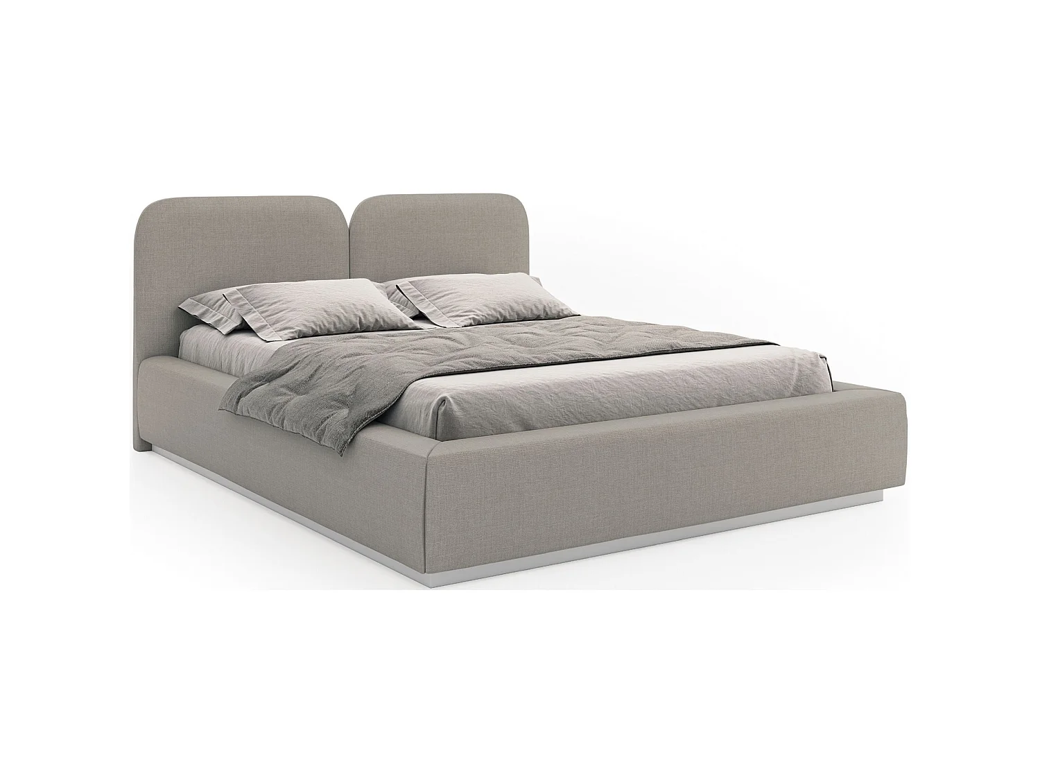 Lit tapissé avec LED 160×200 - chenille - beige foncé - COMOVES