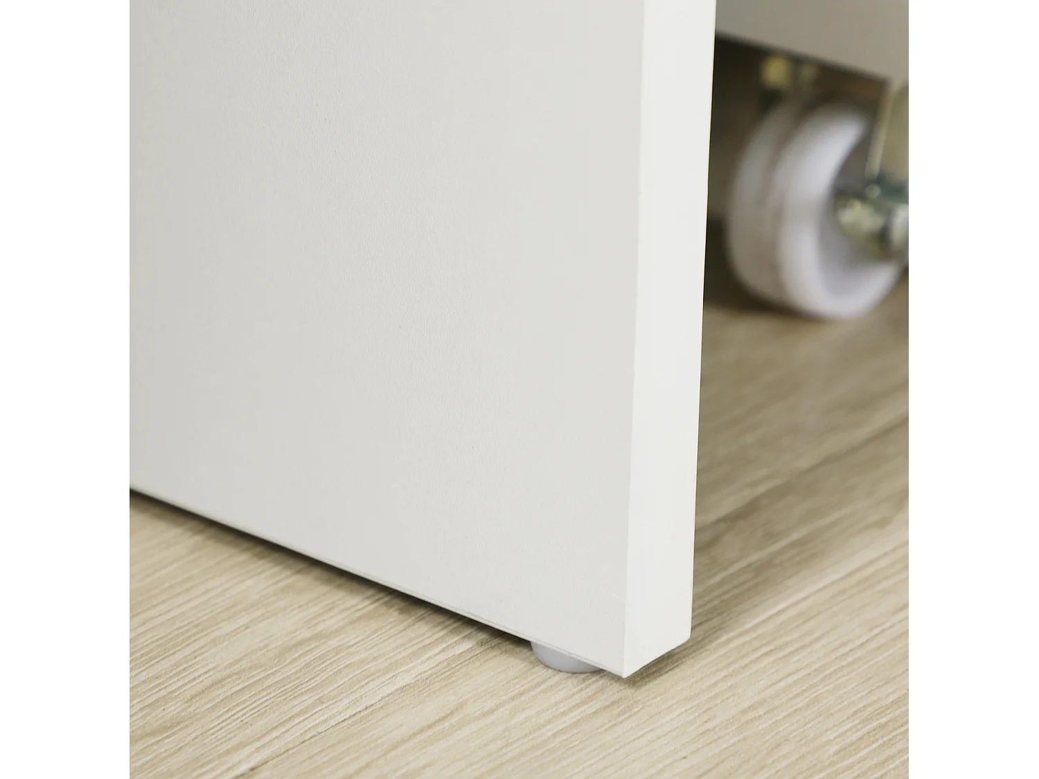 Scrivania per pc in legno con 2 cassetti 110x50x76cm bianco