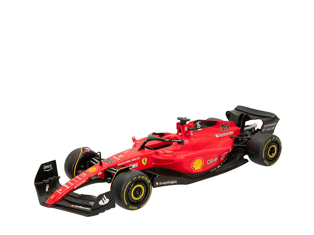 Coche teledirigido Ferrari F1-75 Rastar con mando +6A rojo 10x47x17 cm